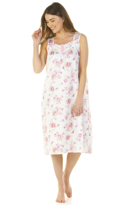 Sue Marks Luxury woven Sleeveless Nightdress